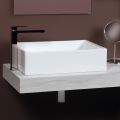 Lavabo rectangular de cerámica para encimera con diseño moderno - Papavero