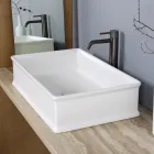 Lavabo sobre encimera rectangular de cerámica mate Made in Italy - Debora Viadurini