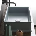 Lavabo sobre encimera rectangular de cerámica acabado mate L 62 cm - Debora
