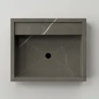 Lavabo sobre encimera rectangular en gres porcelánico Made in Italy - Cervia Viadurini