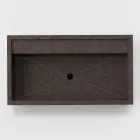 Lavabo sobre encimera rectangular en gres porcelánico Made in Italy - Cervia Viadurini