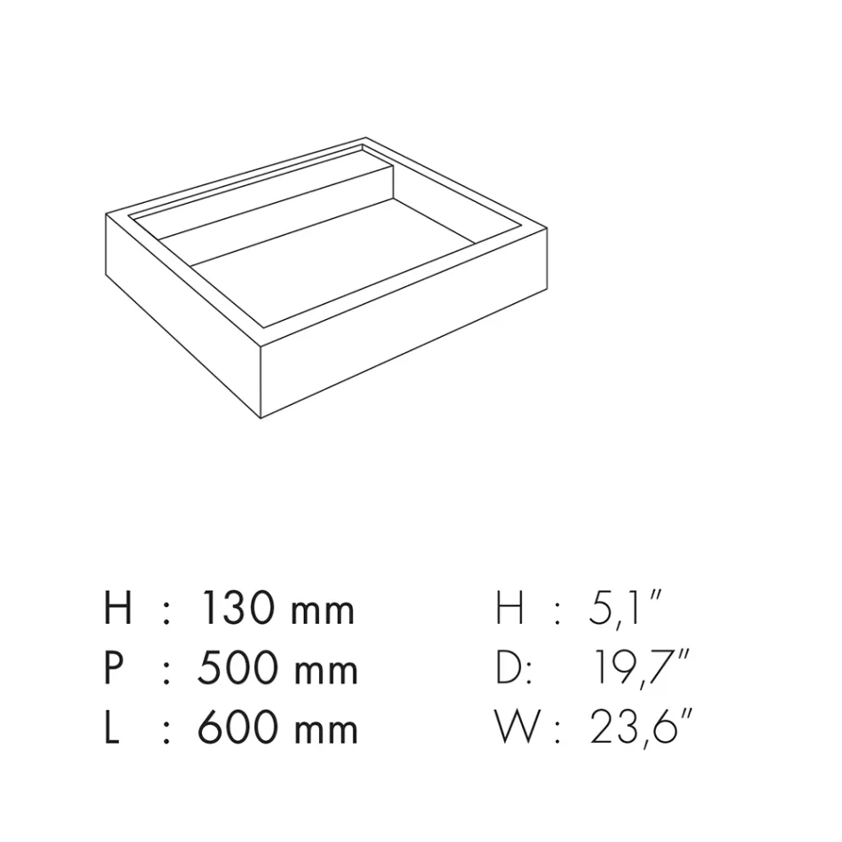 Lavabo sobre encimera rectangular en gres porcelánico Made in Italy - Cervia Viadurini