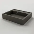 Lavabo sobre encimera rectangular en gres porcelánico Made in Italy - Cervia Viadurini