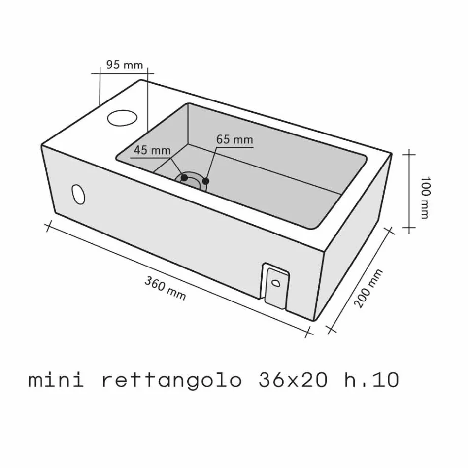 Soporte encimera rectangular Onyx Bintan Viadurini