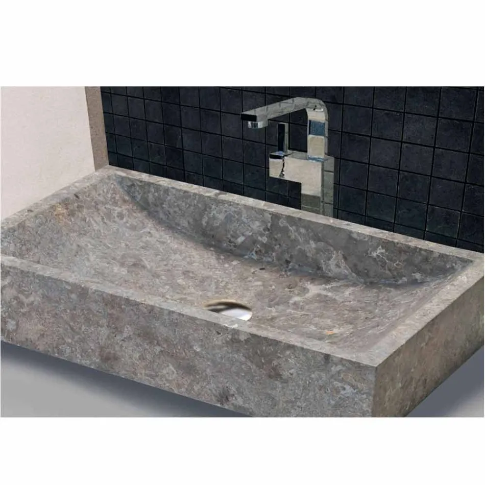 Soporte encimera rectangular Gris Piedra Natural Satun Viadurini