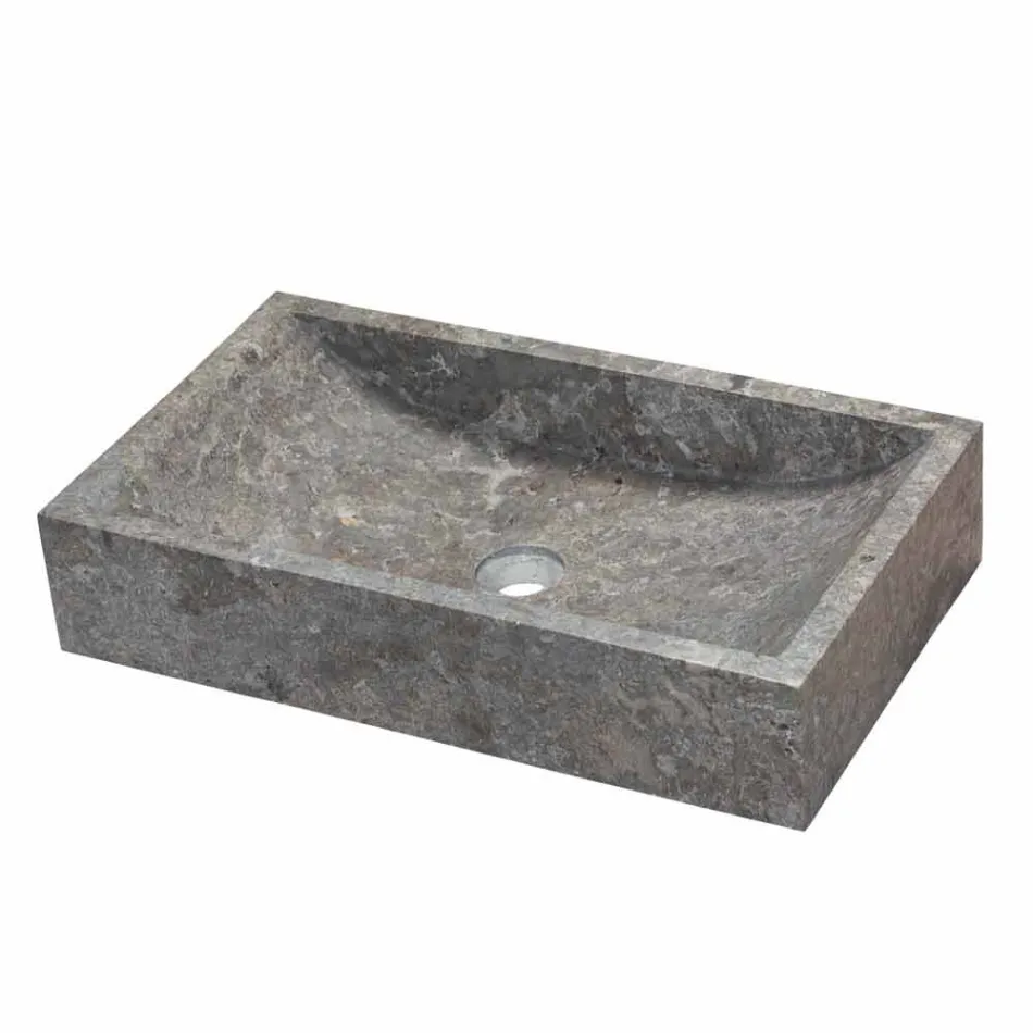 Soporte encimera rectangular Gris Piedra Natural Satun Viadurini