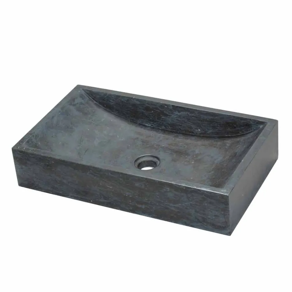 Soporte encimera rectangular Piedra Natural Negro Satun Viadurini