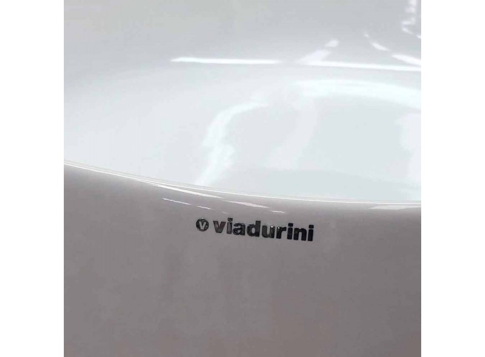 Lavabo sobre encimera redondo de diseño en cerámica Made in Italy - Zarro Viadurini