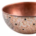 Lavabo sobre encimera redondo hecho a mano de cobre, Murello Viadurini