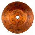 Lavabo sobre encimera redondo hecho a mano en cobre, Palosco