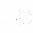 Lavabo sobre encimera redondo hecho a mano en mármol blanco - Lino Viadurini