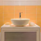 Lavabo con apoyo externo Ronda Beige pulido Nusa Viadurini