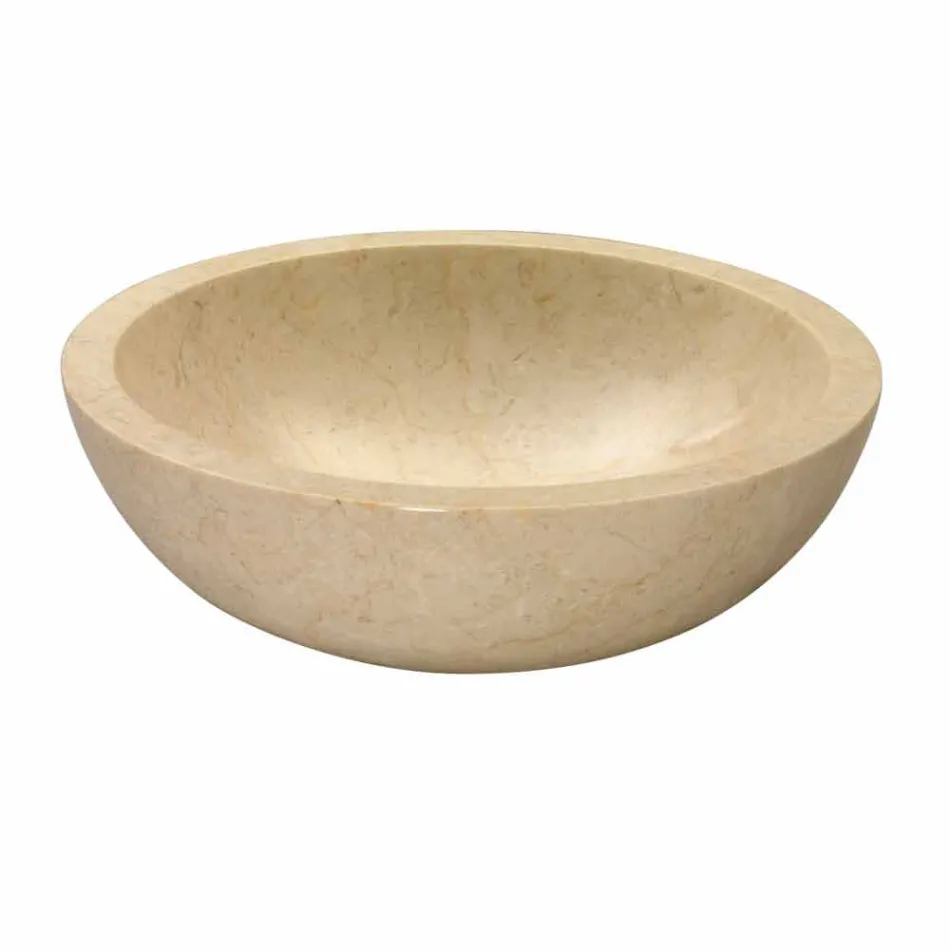 Lavabo con apoyo externo Ronda Beige pulido Nusa Viadurini