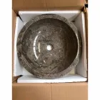 Lavabo sobre encimera gris redondo con exterior pulido Nusa Viadurini