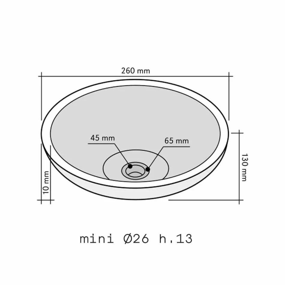 Kali lavabo redondo de basalto negro Viadurini