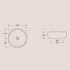 Lavabo sobre encimera redondo de cerámica brillante Made in Italy - Candito Viadurini