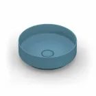 Lavabo sobre encimera de cerámica moderno redondo hecho en Italia, Yoel Viadurini