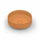 Lavabo sobre encimera de cerámica moderno redondo hecho en Italia, Yoel Viadurini