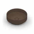 Lavabo sobre encimera de cerámica moderno redondo hecho en Italia, Yoel Viadurini