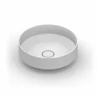 Lavabo sobre encimera de cerámica moderno redondo hecho en Italia, Yoel Viadurini