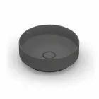 Lavabo sobre encimera de cerámica moderno redondo hecho en Italia, Yoel Viadurini