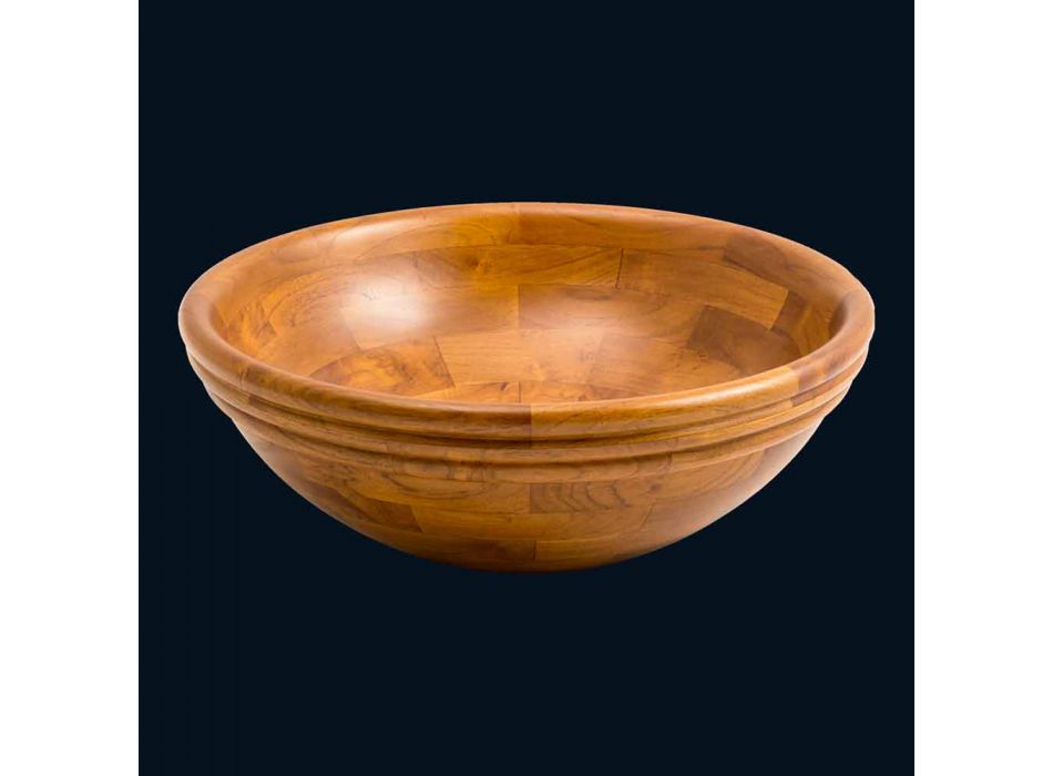 ayuda redonda lavabo en madera de teca Kobe, de una sola pieza Viadurini