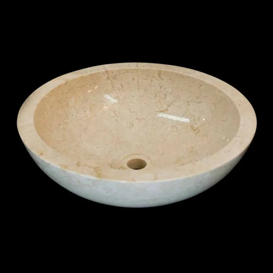 del lavabo redondo en blanco Trabajo de piedra natural Viadurini