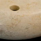 del lavabo redondo en piedra natural blanca Layla Viadurini