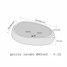 Encimera redondo Apoyo Piedra Natural Negro Waka Viadurini