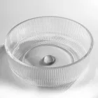 Lavabo sobre encimera redondo en vidrio veneciano plisado Made in Italy - Zircon Viadurini