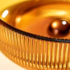 Lavabo sobre encimera redondo en vidrio veneciano plisado Made in Italy - Zircon Viadurini