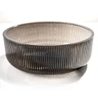 Lavabo sobre encimera redondo en vidrio veneciano plisado Made in Italy - Zircon Viadurini