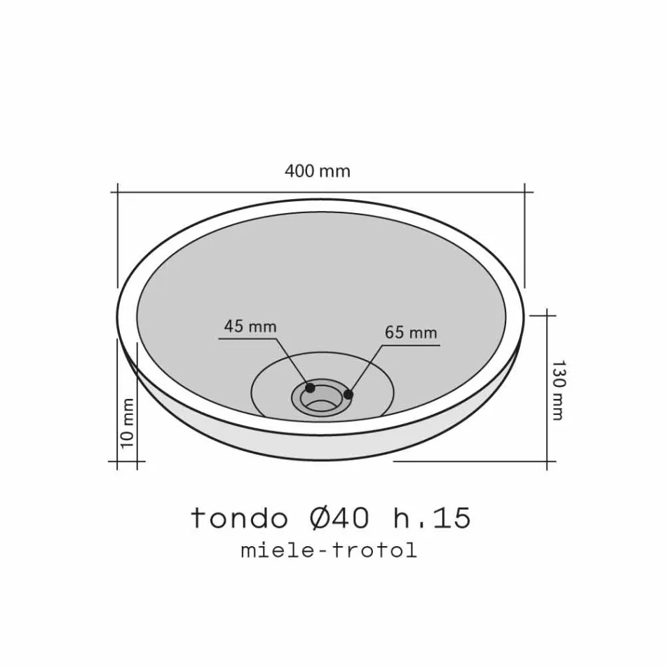 Encimera Apoyo Ronda Miel con el exterior pulido Nusa Viadurini