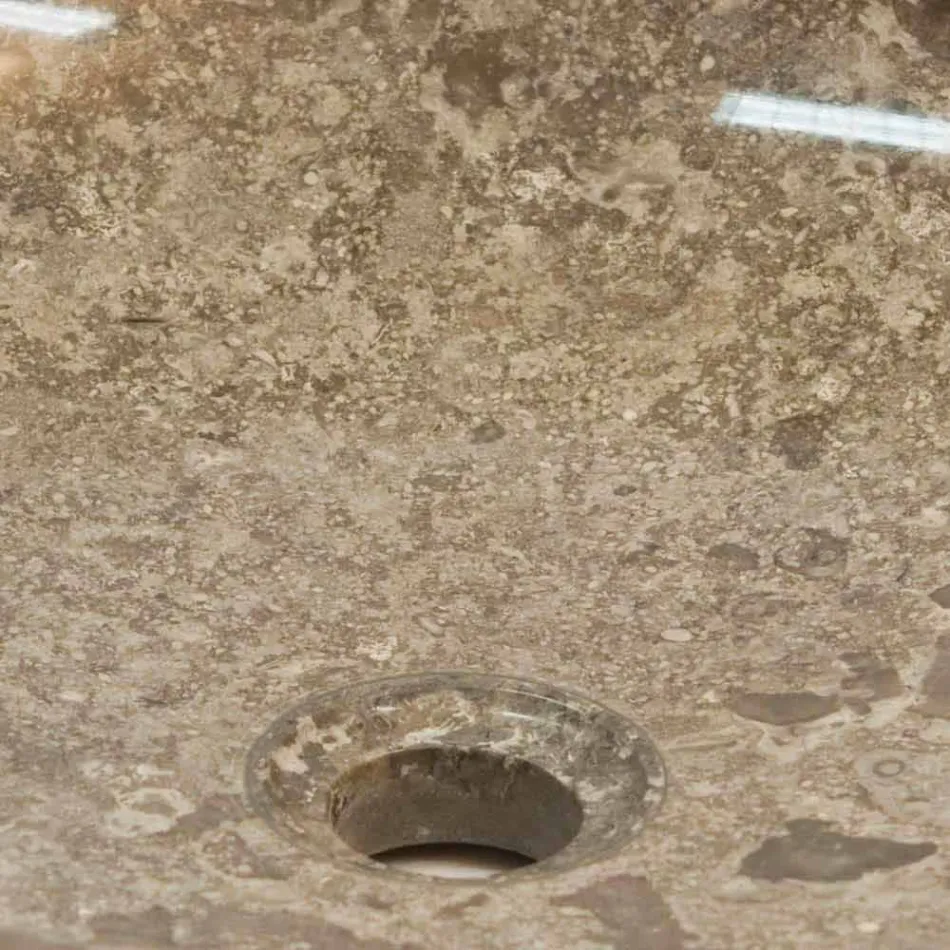 soporte circular lavabo, piedra única, natural Ziva Viadurini