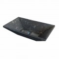 Lavabo trapezoide sobre encimera de piedra natural negra, Wok
