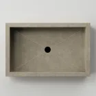 Lavabo de baño rectangular en gres porcelánico Made in Italy - Ludmilla Viadurini