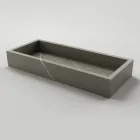 Lavabo de baño rectangular en gres porcelánico Made in Italy - Ludmilla Viadurini