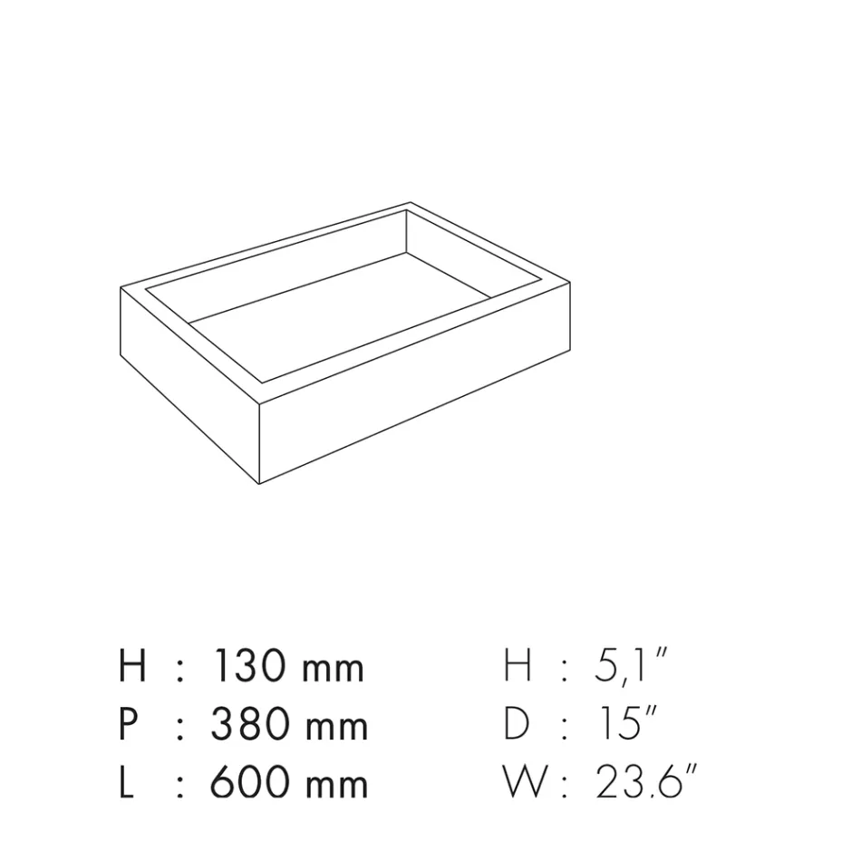 Lavabo de baño rectangular en gres porcelánico Made in Italy - Ludmilla Viadurini