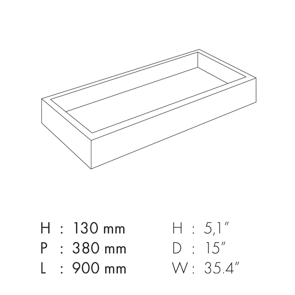 Lavabo de baño rectangular en gres porcelánico Made in Italy - Ludmilla Viadurini