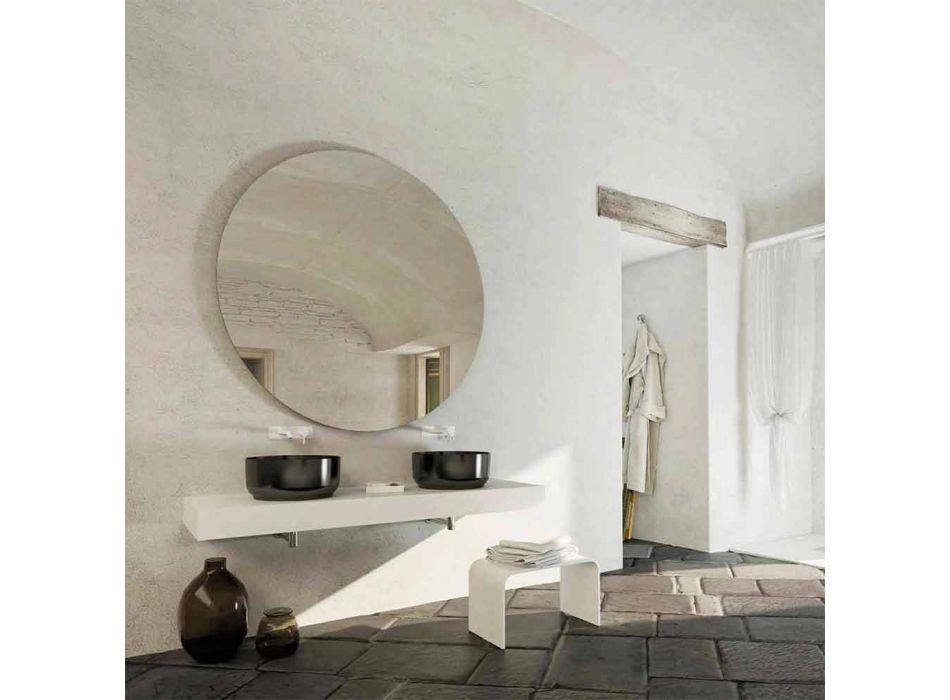 Lavabo redondo de diseño moderno independiente hecho Italia Dalmine Viadurini
