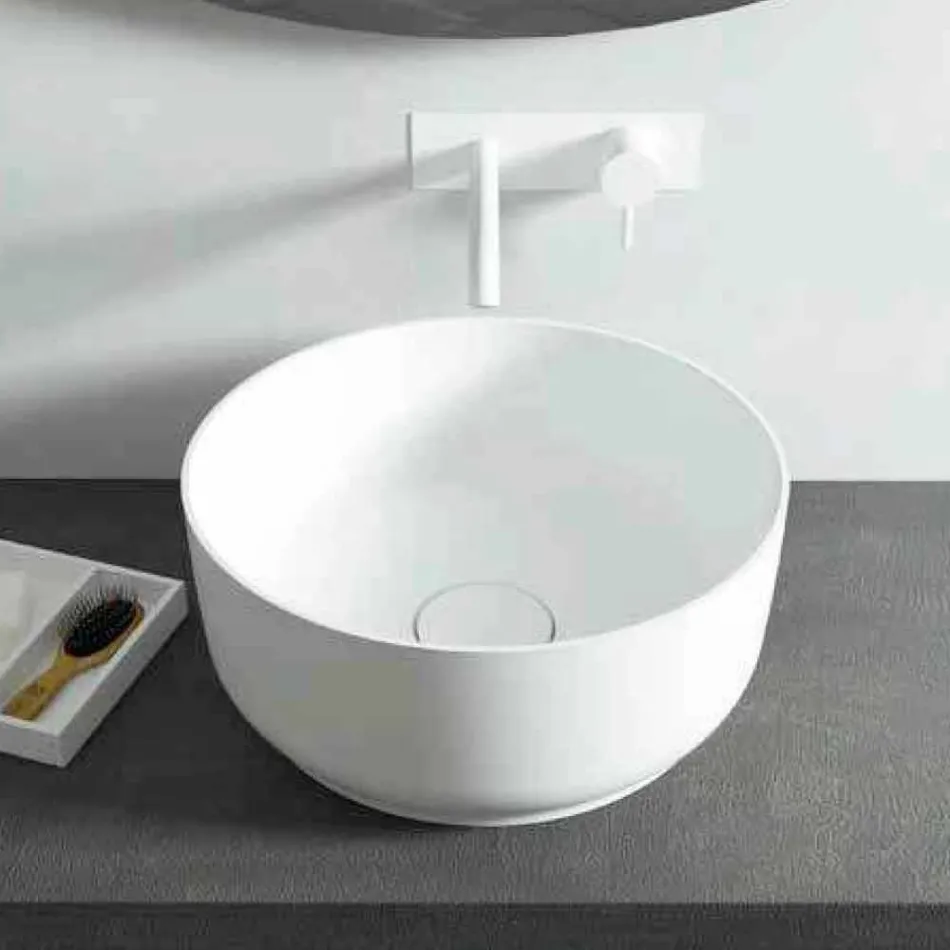 Lavabo redondo de diseño moderno independiente hecho Italia Dalmine Viadurini