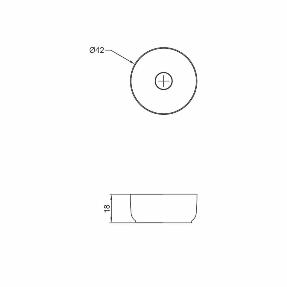 Lavabo redondo de diseño moderno independiente hecho Italia Dalmine Viadurini