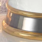 Fregadero de baño de diseño semi-empotrado en arcilla fuego hecho en Italia, Manilo Viadurini