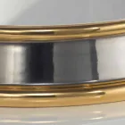 Fregadero de baño de diseño semi-empotrado en arcilla fuego hecho en Italia, Manilo Viadurini