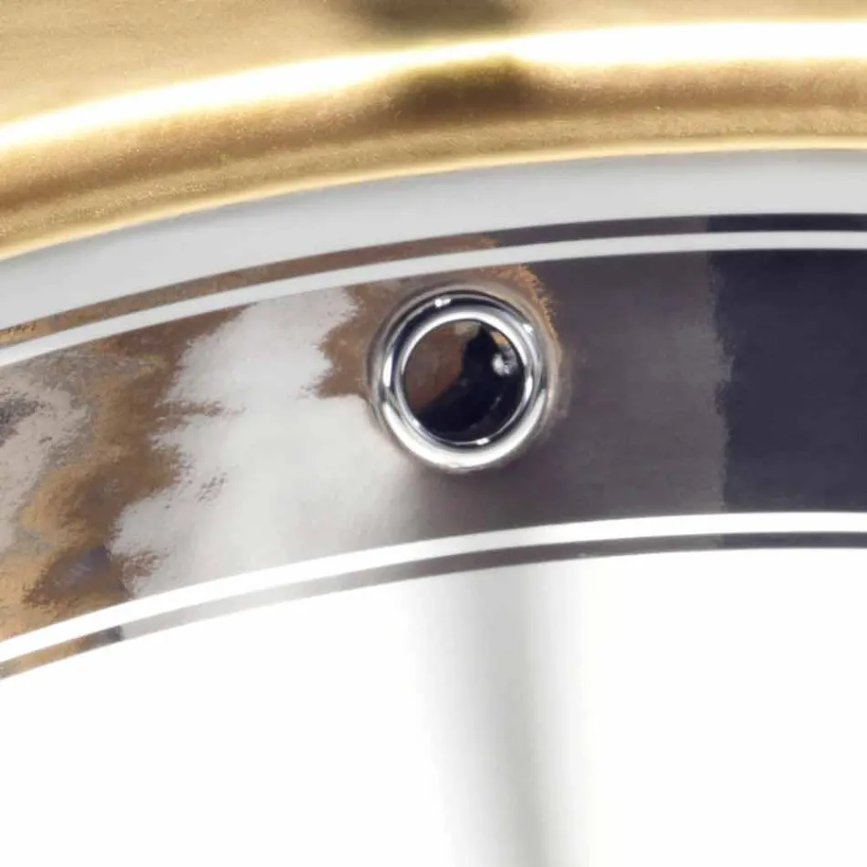 Lavabo empotrado de arcilla barroca hecho a mano en Italia, Egeo Viadurini