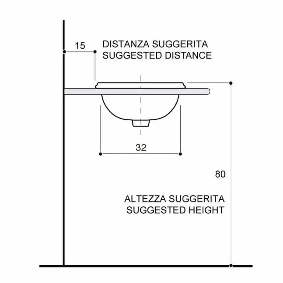 Fregadero redondo empotrado en arcilla fuego y oro hecho en Italia, Otis Viadurini