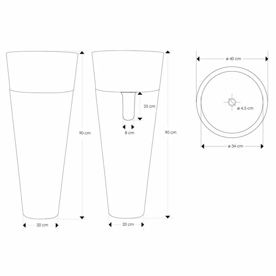 Lavabo columna moderno de pie en mármol blanco - Merlo Viadurini
