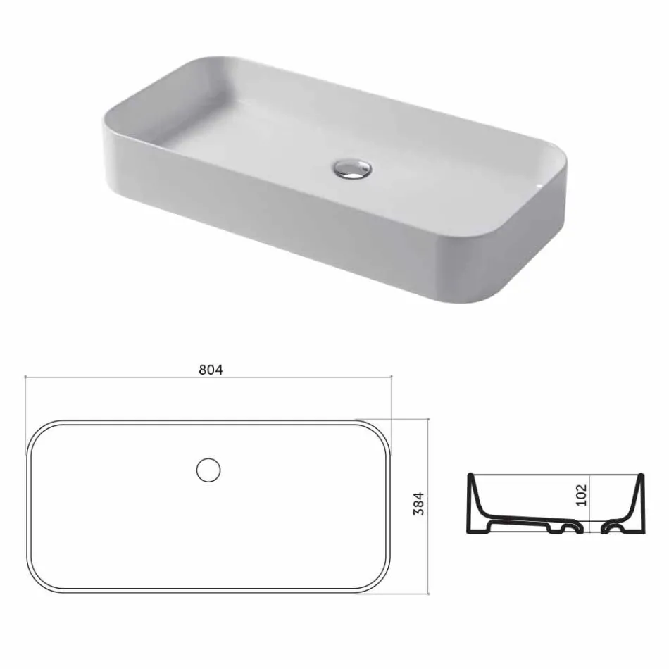 Lavabo de diseño de cerámica Made in Italy Leivi Viadurini