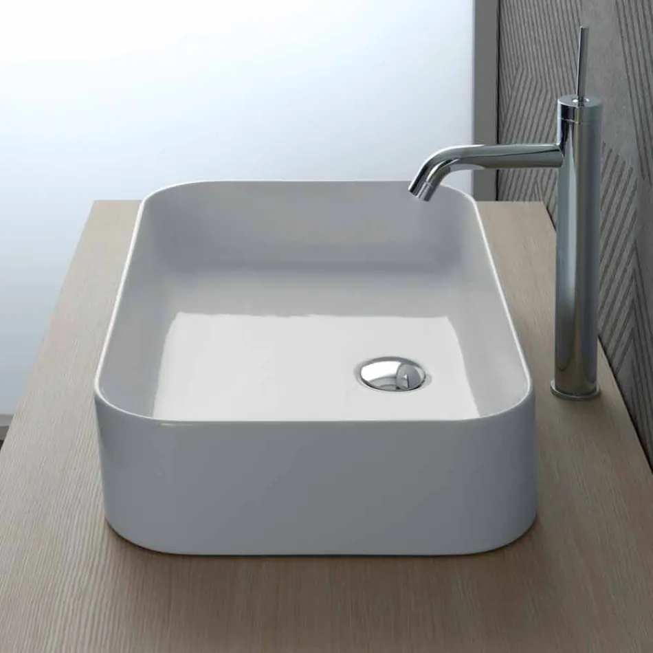 Lavabo de diseño de cerámica Made in Italy Leivi Viadurini