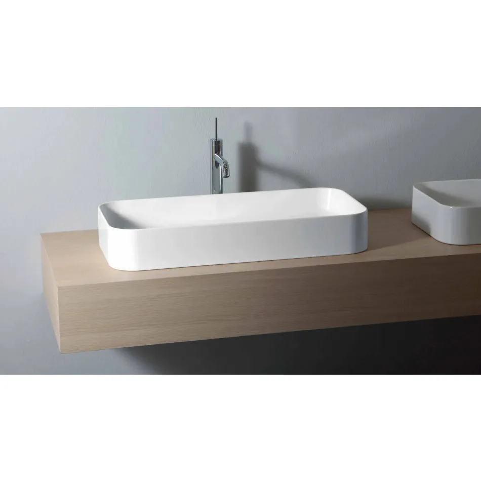 Lavabo de diseño de cerámica Made in Italy Leivi Viadurini